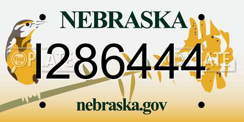 I286444 Nebraska License Plate