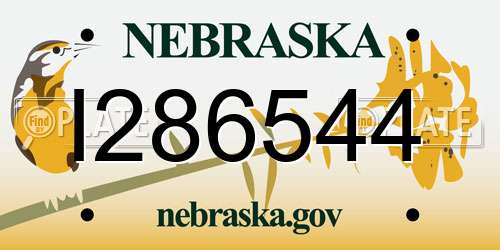 I286544 Nebraska License Plate
