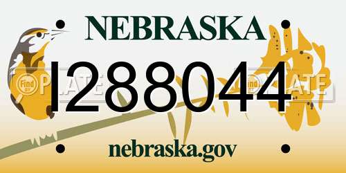 I288044 Nebraska License Plate