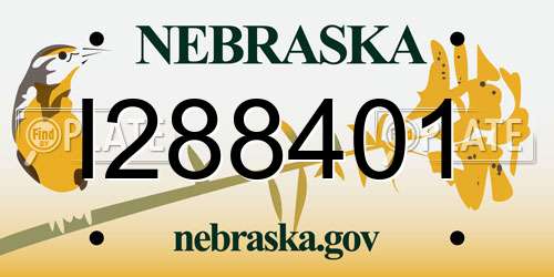 I288401 Nebraska License Plate
