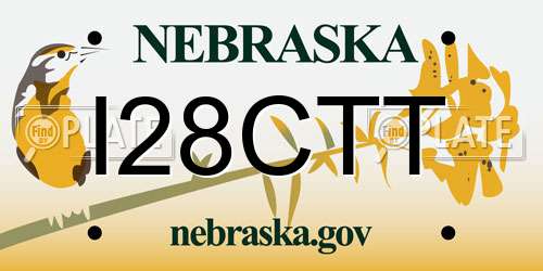 I28CTT Nebraska License Plate