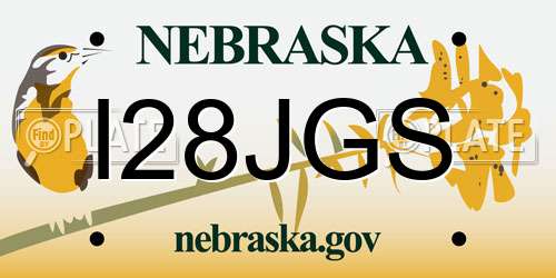 I28JGS Nebraska License Plate