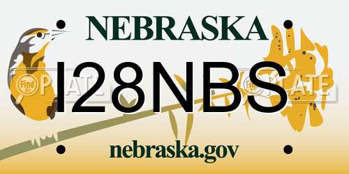I28NBS Nebraska License Plate