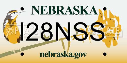 I28NSS Nebraska License Plate