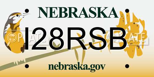 I28RSB Nebraska License Plate