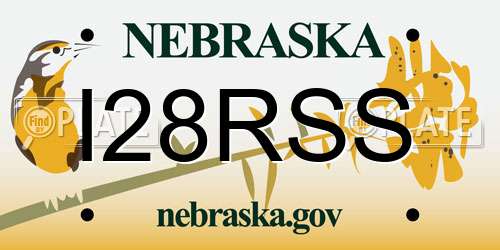 I28RSS Nebraska License Plate