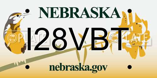 I28VBT Nebraska License Plate