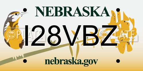 I28VBZ Nebraska License Plate