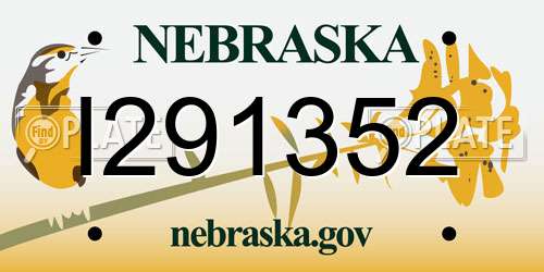 I291352 Nebraska License Plate