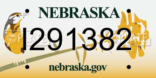I291382 Nebraska License Plate