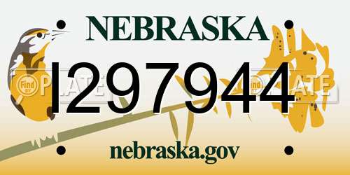 I297944 Nebraska License Plate