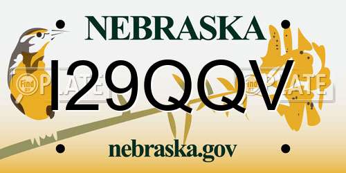 I29QQV Nebraska License Plate
