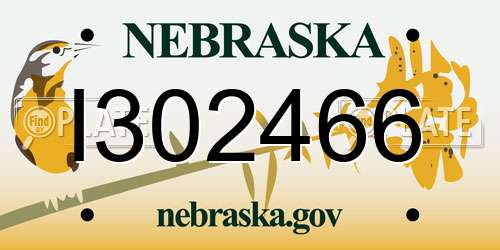 I302466 Nebraska License Plate