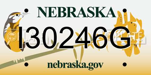 I30246G Nebraska License Plate