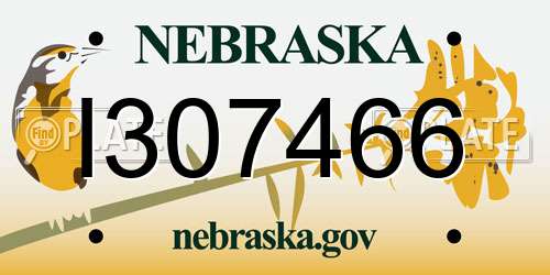 I307466 Nebraska License Plate