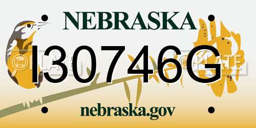 I30746G Nebraska License Plate