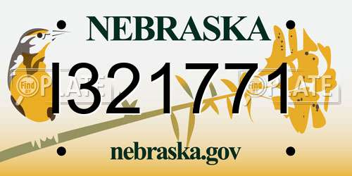I321771 Nebraska License Plate