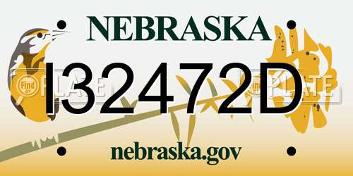 I32472D Nebraska License Plate