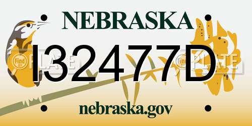 I32477D Nebraska License Plate