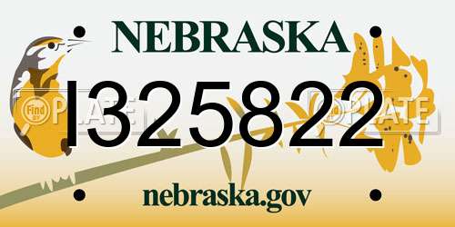 I325822 Nebraska License Plate