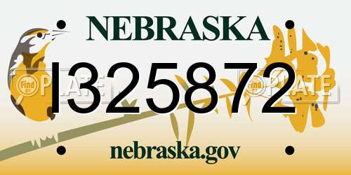 I325872 Nebraska License Plate