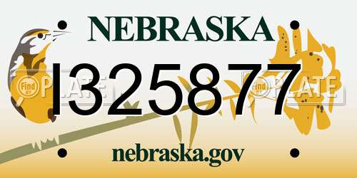 I325877 Nebraska License Plate