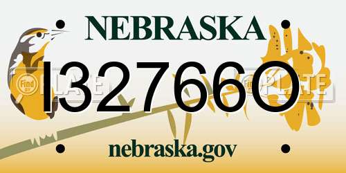 I32766O Nebraska License Plate