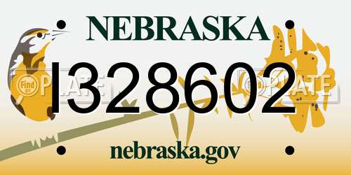 I328602 Nebraska License Plate