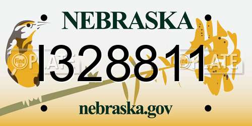 I328811 Nebraska License Plate
