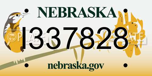 I337828 Nebraska License Plate