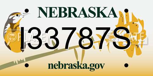 I33787S Nebraska License Plate