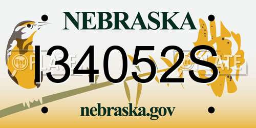 I34052S Nebraska License Plate