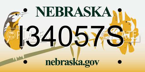 I34057S Nebraska License Plate