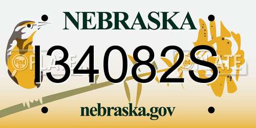 I34082S Nebraska License Plate