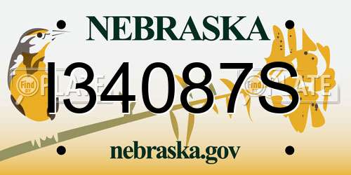 I34087S Nebraska License Plate