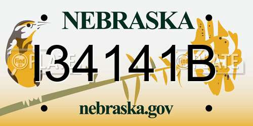 I34141B Nebraska License Plate