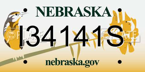I34141S Nebraska License Plate