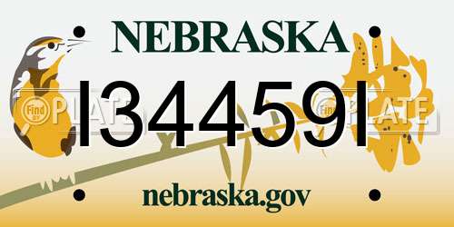 I34459I Nebraska License Plate