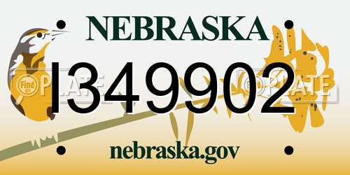 I349902 Nebraska License Plate