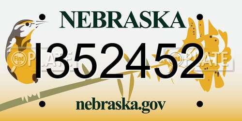 I352452 Nebraska License Plate
