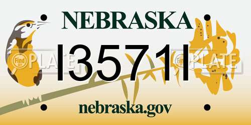 I3571I Nebraska License Plate