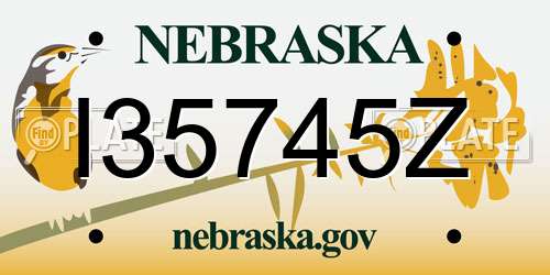I35745Z Nebraska License Plate