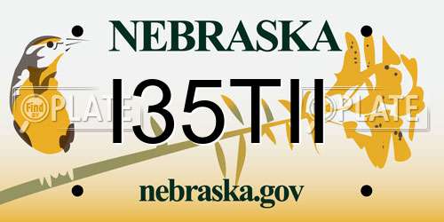 I35TII Nebraska License Plate