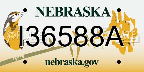 I36588A Nebraska License Plate