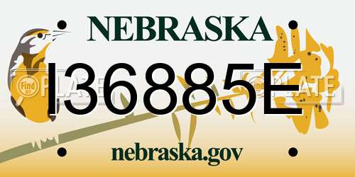 I36885E Nebraska License Plate