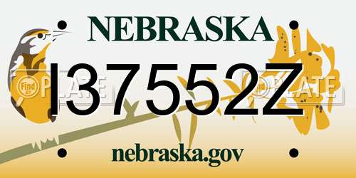 I37552Z Nebraska License Plate