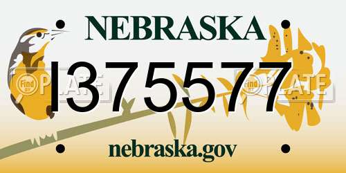 I375577 Nebraska License Plate