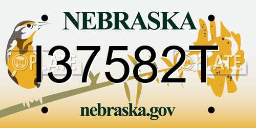 I37582T Nebraska License Plate