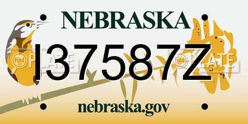 I37587Z Nebraska License Plate