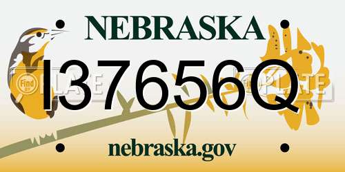 I37656Q Nebraska License Plate